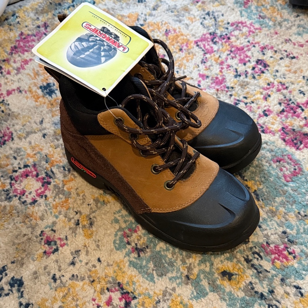 NWT Lawngrips steel toe work boot Tan and Black Outdoor Boots size 6 Women’s